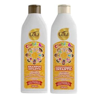 Imagem de Kit Gota Dourada Infantil Clubinho Cacheados com Shampoo Condicionador