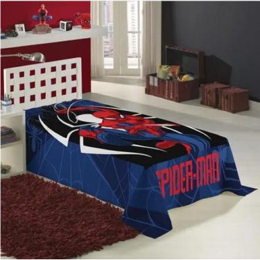 Imagem de Cobertor Manta Solteiro Fleece Homem Aranha Lepper, Azul