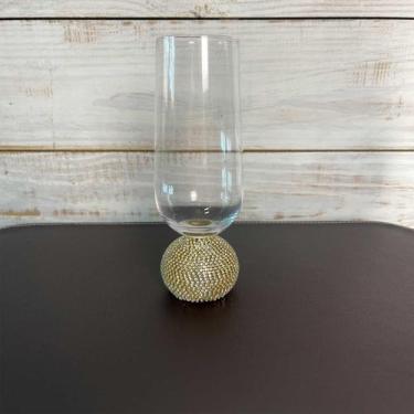 Imagem de Taça Água de Vidro Transparente c/Strass Luxury 280ml - Unidade - Impo