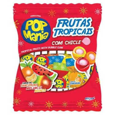 Imagem de Pirulito pop mania chicle 12g sabor:frutas tropicais, FRUTAS TROPICAIS