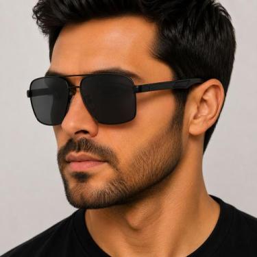 Imagem de Óculos De Masculino Polarizado Uv400 Luxuoso Sol Vinkin 377 Preto, Pre