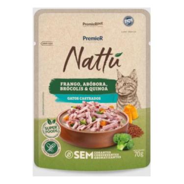 Imagem de Kit 20 Sachês Premier Nattu Para Gatos Castrados Frango E Abóbora