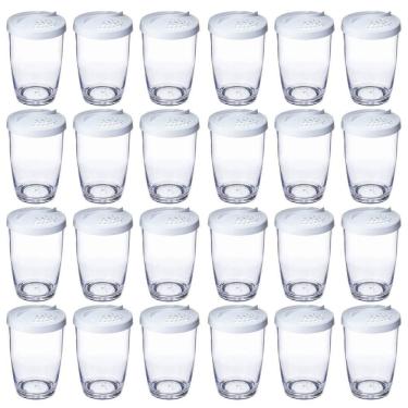 Imagem de Kit 24 Farinheiras Porta Temperos Queijeira 350ml Ou com Tampa Plástico Transparente