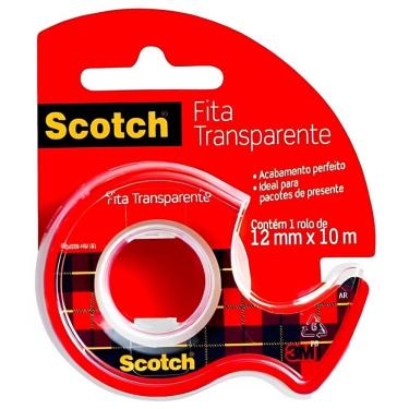 Imagem de Fita Adesiva Scotch HB004087423 com Suporte 12MMx10M e Display Brilhante Transparente