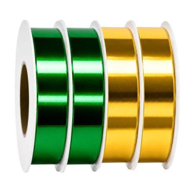 Imagem de Kit Fitas Metaloide 15mm x 50 metros Decorar Brasil Copa Verde Amarelo