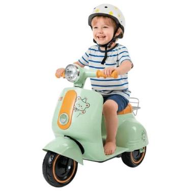 Imagem de Triciclo Eletrico Infantil Maral Passeio Scooter Avespa Verde 6V