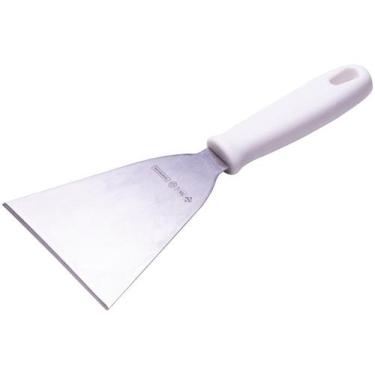 Imagem de Espatula reta inox branca 12cm es120 lanche chapa chapeiro - MUNDIAL