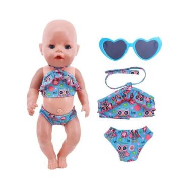 Imagem de Conjunto De 2 Peças: Roupa De Banho Para Boneca De 18 Polegadas E Ócul