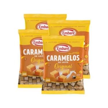 Imagem de Bala Caramelos de leite original Embaré contendo 4 unidades de 660g