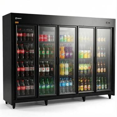 Imagem de Geladeira Para Bebidas 5 Portas Grande Para Conveniência Sebem