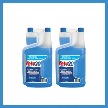 Imagem de KIT 2 Unidades Vet20 Desinfetante Concentrado 2L Fragrância Lavanda