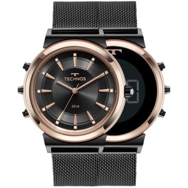 Imagem de Relógio Feminino Technos Curvas 9T33AB/4P 38mm Aço Preto