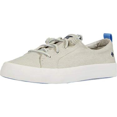 Imagem de Sperry Tênis feminino Crest Vibe de sarja lavada, Sarja branca, 7