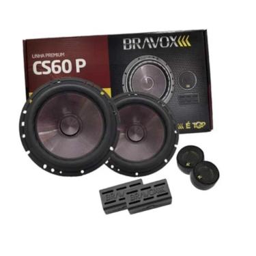Imagem de Kit 2 Vias Alto Falante 6 Pol Cs60p Bravox Tweeter 120W Rms