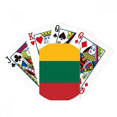 Imagem de DIYthinker Baralho de pôquer com bandeira nacional da Lituânia, presente de jogo de mesa