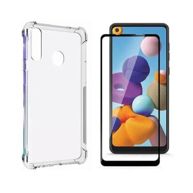 Imagem de Capinha Silicone Antichoque e Película Vidro 3D Samsung A21