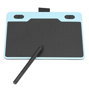 Imagem de Tablet de desenho gráfico - tablet de desenho de sensibilidade à pressão de 8192 níveis, tablets de arte digital com 4 teclas personalizáveis para desktop, laptop, celular, resolução de toque 5080LPI (azul)