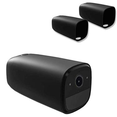 Imagem de Capa protetora de silicone HOLACA para câmera de segurança eufyCam 1 e 2, camuflagem e acessórios, à prova d'água e antiUV (2 unidades, preto)