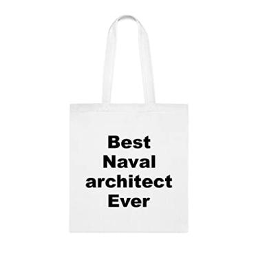 Imagem de Bolsa Tote Arquiteto Naval, Bolsa Best Naval Architect Ever (Arquiteto Naval, Presente para Arquiteto Naval, Bolsa de Ombro Arquiteto Naval, Bolsas Reutilizáveis Arquiteto Naval, Ideia de Presente para Cesta de Aniversário, Branco