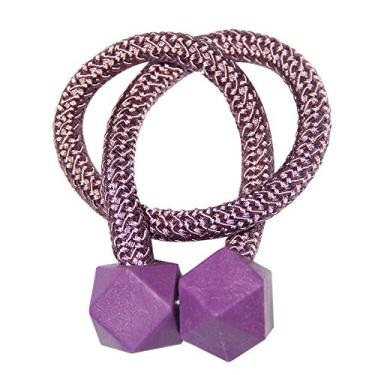 Imagem de Cortina magnética tieback cubo bola fivela cortina Cilp gravatas magnéticas voltas acessórios de retenção suporte de cortinas alça de corda, roxo, 2 peças