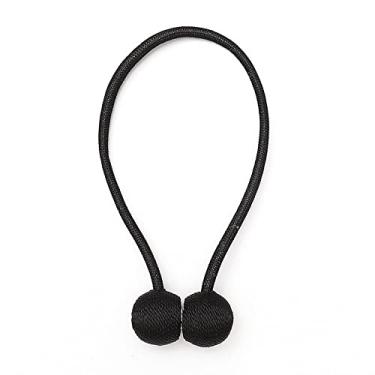 Imagem de Cor sólida cortina fivela magnética fivela de cortina de cordão redondo fivela magnética sem perfuração sem instalação sem instalação de cinta de cortina tiebacks, T5,1 Pçs