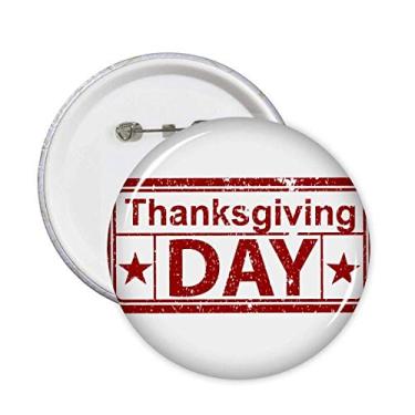 Imagem de Emblema para decoração de 5 peças com padrão de selo Happy Thanksgiving Day