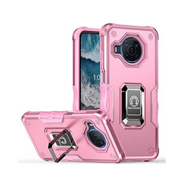 Imagem de Hee Hee Smile 3 em 1 suporte de anel magnético capa de telefone para Nokia X100 capa traseira de telefone resistente a choque rosa