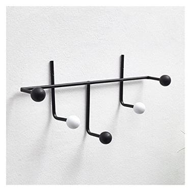 Imagem de KIZQYN Ganchos de casaco porta de entrada de casa parede ferro forjado cabide de chave de vestiário parede gancho de casaco criativo decoração de parede rack de casaco montado na parede (cor: latão)