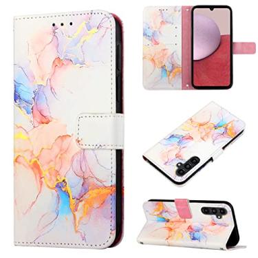 Imagem de Lanyard Pretty Marble Capas de telefone Samsung Galaxy A14 A 14 5G Capa de couro com slots de cartão impressos clipe de carteira para telefone de negócios Samsung A14 5G capas (3, Samsung A14 5G)