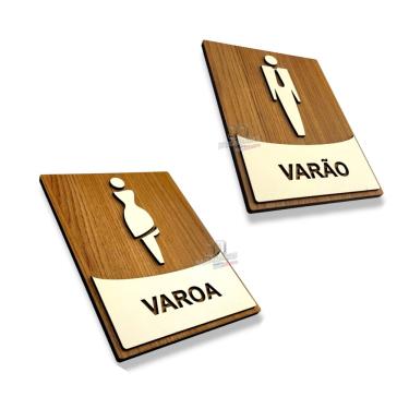 Imagem de Placas banheiro igreja wc varão varoa decorativas em mdf 3mm