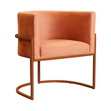 Imagem de Poltrona Decorativa Luana Base em Metal Bronze Veludo Cores - DS Estofados