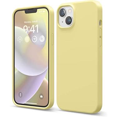 Imagem de Capa elago compatível com iPhone 14, capa de silicone líquido, capa protetora de corpo inteiro, à prova de choque, design fino, forro de microfibra macia antiarranhões, 6,1 polegadas (amarelo)