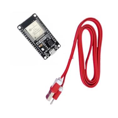 Imagem de Combo T&T ELECTROTECH 010 compatível com IDE do Arduino, composto por 1 placa de desenvolvimento ESP32 com WiFi, e 1 cabo flexível de 1m.