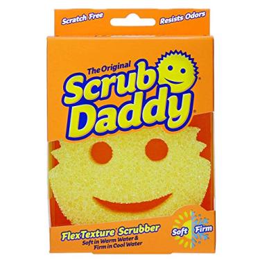 Imagem de The Original Scrub Daddy - Esponja FlexTexture, macia em água morna, firme em frio, limpeza profunda, lavável na lava-louças, multiuso, livre de arranhões, resistente a odores, funcional, ergonômica -
