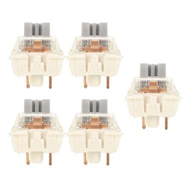 Imagem de Interruptores de Teclado Mecânico, 45 Unidades de Interruptores de Teclado Estáveis ​​profissionais Silenciosos para Teclado Mecânico de Jogos (G Silver PRO, mola dupla)