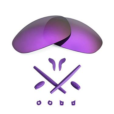 Imagem de Lentes de reposição e kits de borracha Mryok para óculos de sol Oakley Juliet – Opções, Plasma Purple Polarized Lenses & Purple Rubber Kits, One Size