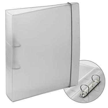 Imagem de Acrimet Pasta 2 Argolas com Elástico, Tamanho A4, Fichário Universitário, Cor Cristal, 802.3