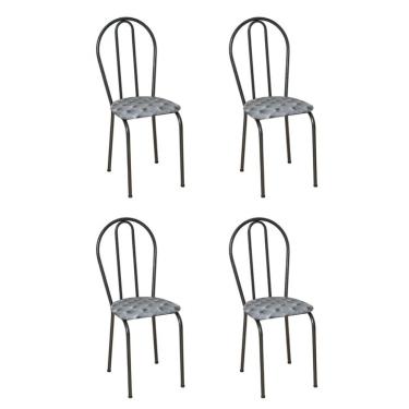 Imagem de Conjunto com 4 Cadeiras Madryn Cinza e Preto