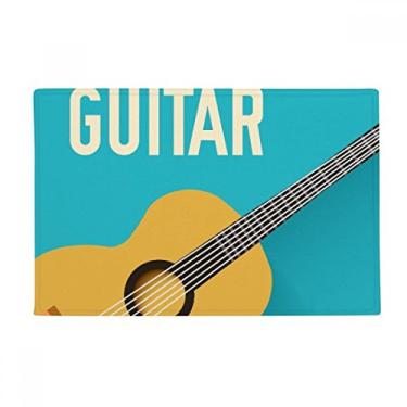 Imagem de DIYthinker Guitar Music Ilustrate Tapete de chão com estampa azul antiderrapante para porta de banheiro