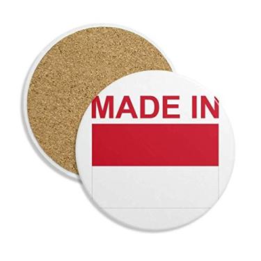 Imagem de Caneca de porta-copos feita na Indonésia Country Love Coaster Cup com proteção de mesa, pedra absorvente