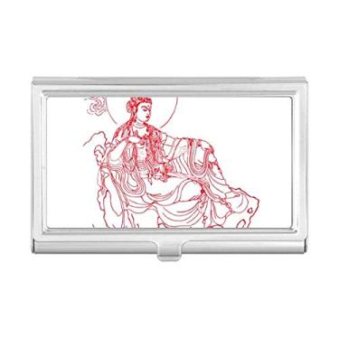 Imagem de Carteira de bolso com estampa de ilustração Guanyin vermelha Culture