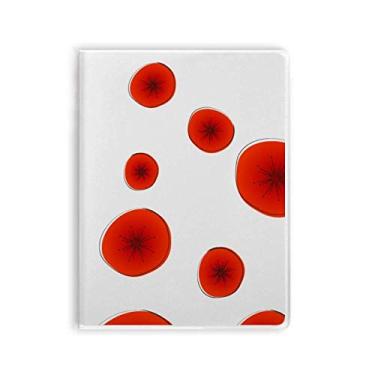 Imagem de Caderno de pintura artística abstrata com flores em círculo vermelho capa de goma Diário capa macia