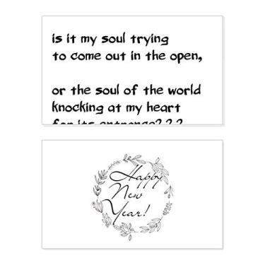 Imagem de Citação de poesia Soul Knocking On Heart Ano Novo Festival Cartão de felicitações Bless Message Present