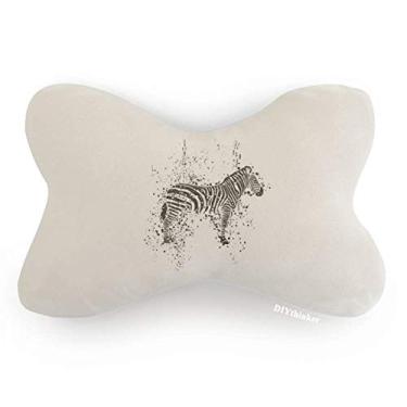 Imagem de DIYthinker Almofada de apoio de cabeça para decoração de pescoço estilo pinto mexicano simples preto e branco