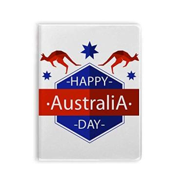 Imagem de Caderno de ilustração Happy Australia Day de avestruz e estrela capa de goma Diário capa macia