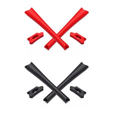 Imagem de Mryok Kits de substituição para fones de ouvido Oakley Flak Jacket/Flak Jacket XLJ/Flak Jacket óculos de sol ajuste asiático, Vermelho e preto