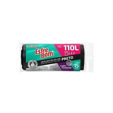 Imagem de EsfreBom - Saco para Lixo Preta, Rolo com 15 Sacos de 110 Litros, Bettanin