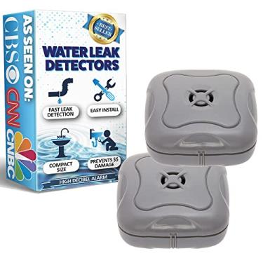 Imagem de Detector de vazamento de água – Sensor de alarme de detecção de inundação de 95 dB para banheiros, porões, lavanderias, garagens, sótãos e cozinhas da Mindful Design 2 Pack Cinza