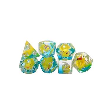 Imagem de Dynwave 7 pçs dados de jogo jogando dados d4 d8 d10 d12 d20 conjunto de dados poliédricos dados de acrílico para bar ktv jogo de cartas jogo de interpretação