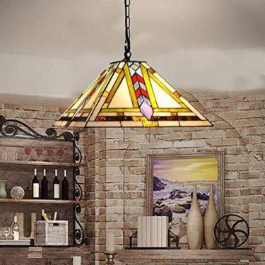 Imagem de Luminárias Pendentes Tiffany Com 2 Luzes Estilo Missão Abajur Feito À Mão Com Vitral Abajur Rústico Antigo Pendurado Para Ilha De Cozinha Sala De Estar Sala De Jantar 1408675001,Bonny369